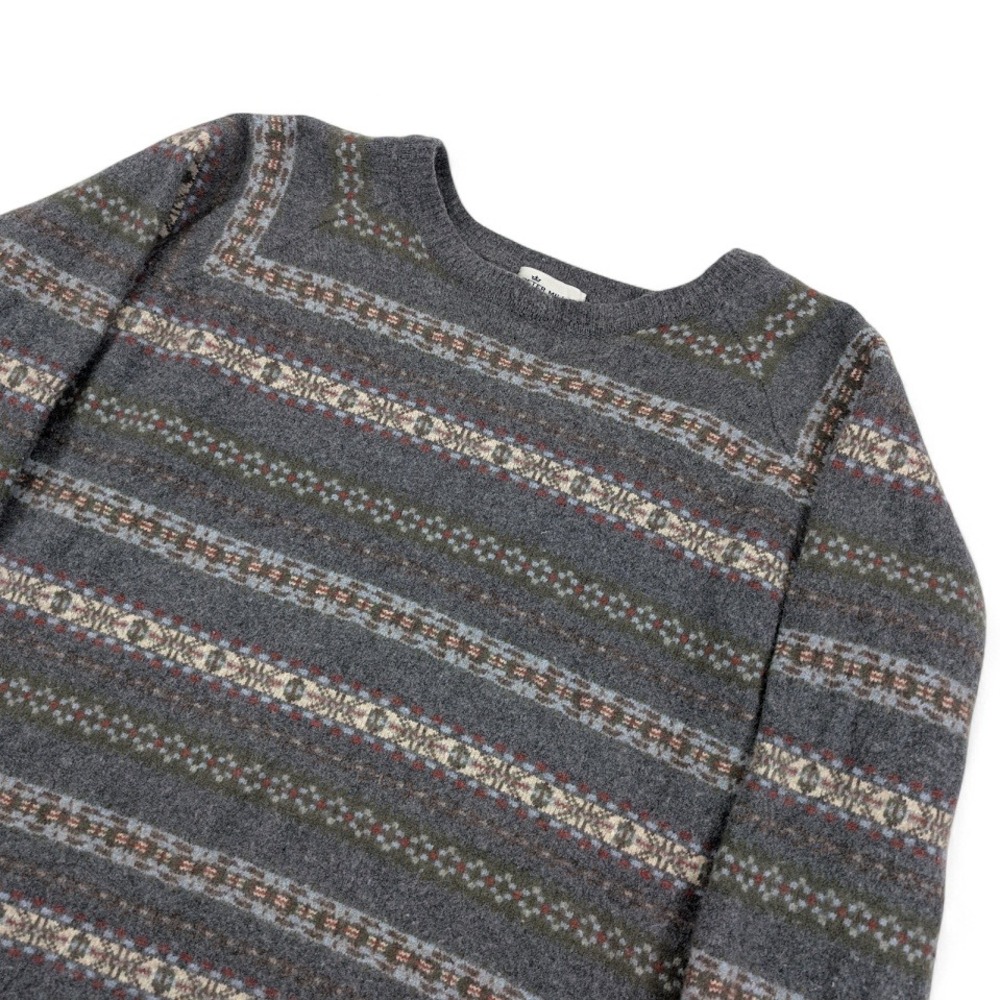 Peter Millar Mountainside Fair Isle Sweater Mens 3X Tall Gray Wool Blend Grandpa
